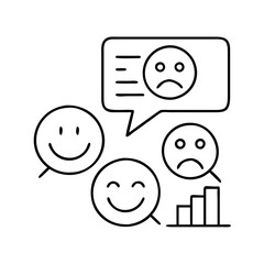 sentiment analysis icon, sentiment analysis line art - simple line art of sentiment analysis, perfect for sentiment analysis logos and icons