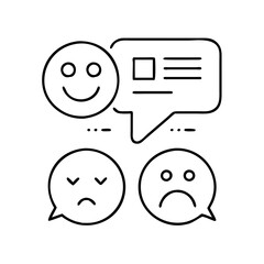 sentiment analysis icon, sentiment analysis line art - simple line art of sentiment analysis, perfect for sentiment analysis logos and icons