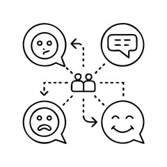 sentiment classifier icon, sentiment classifier line art - simple line art of sentiment classifier, perfect for sentiment classifier logos and icons