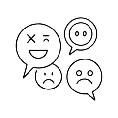 sentiment analysis icon, sentiment analysis line art - simple line art of sentiment analysis, perfect for sentiment analysis logos and icons