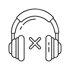 silent disco headphones icon, silent disco headphones line art - simple line art of silent disco headphones, perfect for silent disco headphones logos and icons