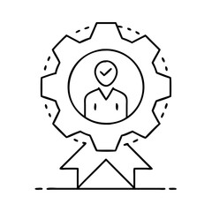 skills badge icon, skills badge line art - simple line art of skills badge, perfect for skills badge logos and icons