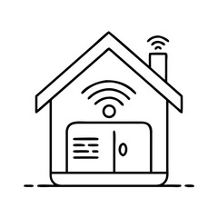 smart home icon, smart home line art - simple line art of smart home, perfect for smart home logos and icons