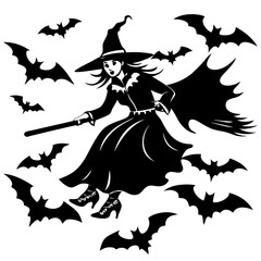 Fototapeta premium vector illustration of halloween witch