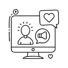 social media live icon, social media live line art - simple line art of social media live, perfect for social media live logos and icons
