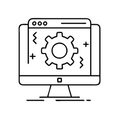 software development icon, software development line art - simple line art of software development, perfect for software development logos and icons