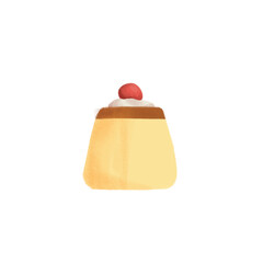Watercolor pudding Icon on Transparent Background
