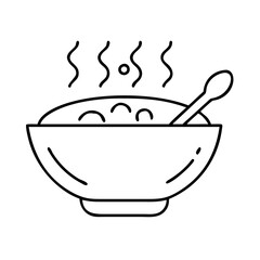 soup bowl icon, soup bowl line art - simple line art of soup bowl, perfect for soup bowl logos and icons