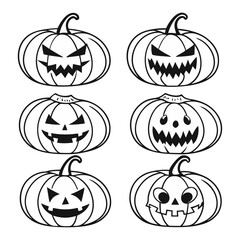 Spooky Collection – Halloween Pumpkin Icons for Fun and Fear.

