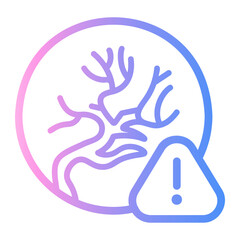 coral Line Gradient Icon