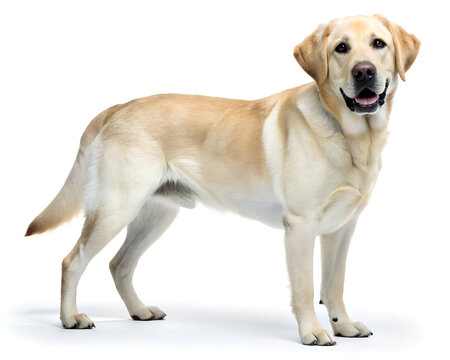 labrador retriever with yellow coat side profile