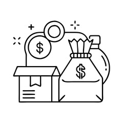 stimulus package icon, stimulus package line art - simple line art of stimulus package, perfect for stimulus package logos and icons