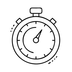 stopwatch icon, stopwatch line art - simple line art of stopwatch, perfect for stopwatch logos and icons
