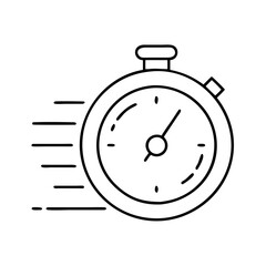 stopwatch with speed lines icon, stopwatch with speed lines line art - simple line art of stopwatch with speed lines, perfect for stopwatch with speed lines logos and icons