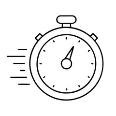 stopwatch with speed lines icon, stopwatch with speed lines line art - simple line art of stopwatch with speed lines, perfect for stopwatch with speed lines logos and icons