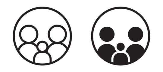 Family insurance icon In Flat and stroke Style Vector For App, UI, Websites. Black Vector Illustration.