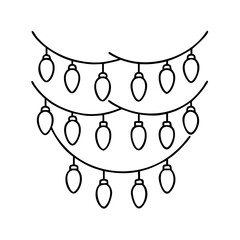 string lights icon, string lights line art - simple line art of string lights, perfect for string lights logos and icons