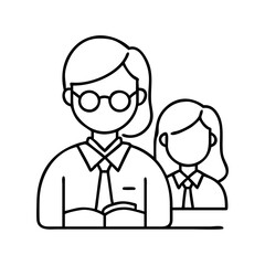 student council icon, student council line art - simple line art of student council, perfect for student council logos and icons