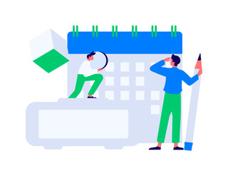 Check-in character flat vector concept operation hand-drawn illustration
