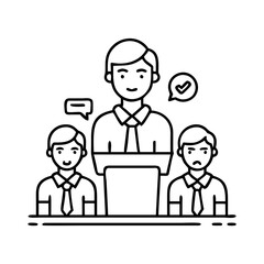 student council icon, student council line art - simple line art of student council, perfect for student council logos and icons