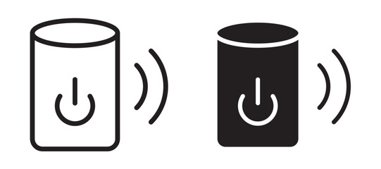 Smart speaker icon In Flat and stroke Style Vector For App, UI, Websites. Black Vector Illustration.
