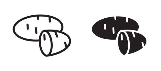 Sweet potato icon In Flat and stroke Style Vector For App, UI, Websites. Black Vector Illustration.