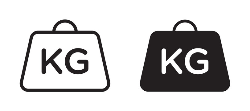 Weight icon In Flat and stroke Style Vector For App, UI, Websites. Black Vector Illustration.