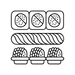 sushi icon, sushi line art - simple line art of sushi, perfect for sushi logos and icons