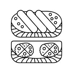 sushi icon, sushi line art - simple line art of sushi, perfect for sushi logos and icons