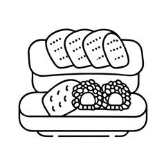 sushi icon, sushi line art - simple line art of sushi, perfect for sushi logos and icons