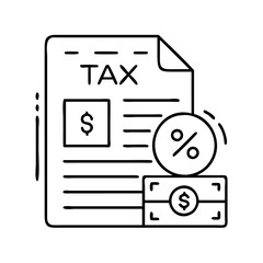 tax icon, tax line art - simple line art of tax, perfect for tax logos and icons