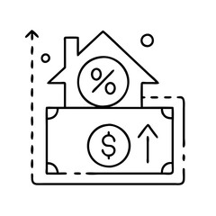 tax rate increase icon, tax rate increase line art - simple line art of tax rate increase, perfect for tax rate increase logos and icons