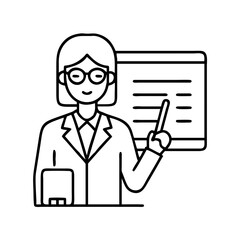 teacher icon, teacher line art - simple line art of teacher, perfect for teacher logos and icons