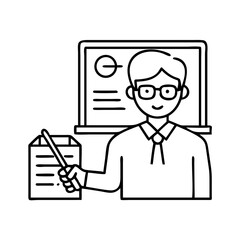 teacher icon, teacher line art - simple line art of teacher, perfect for teacher logos and icons