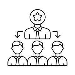 team leader icon, team leader line art - simple line art of team leader, perfect for team leader logos and icons