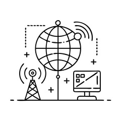 telecommunications icon, telecommunications line art - simple line art of telecommunications, perfect for telecommunications logos and icons