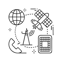 telecommunications icon, telecommunications line art - simple line art of telecommunications, perfect for telecommunications logos and icons