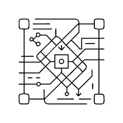 tensorflow icon, tensorflow line art - simple line art of tensorflow, perfect for tensorflow logos and icons