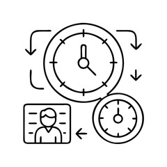 time management icon, time management line art - simple line art of time management, perfect for time management logos and icons