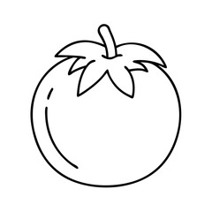 tomato icon, tomato line art - simple line art of tomato, perfect for tomato logos and icons