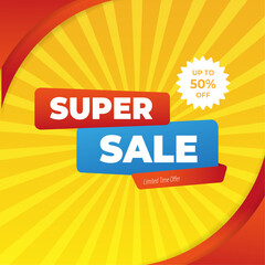 Super Sale Colorful Promotional Banner Design