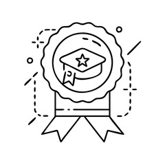 training badge icon, training badge line art - simple line art of training badge, perfect for training badge logos and icons