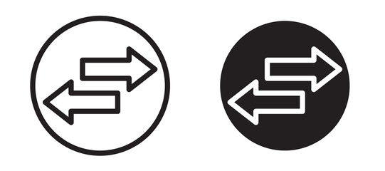 Transfer arrows icon In Flat and stroke Style Vector For App, UI, Websites. Black Vector Illustration.