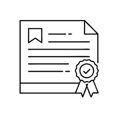 training certificate icon, training certificate line art - simple line art of training certificate, perfect for training certificate logos and icons