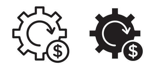 Business model icon In Flat and stroke Style Vector For App, UI, Websites. Black Vector Illustration.