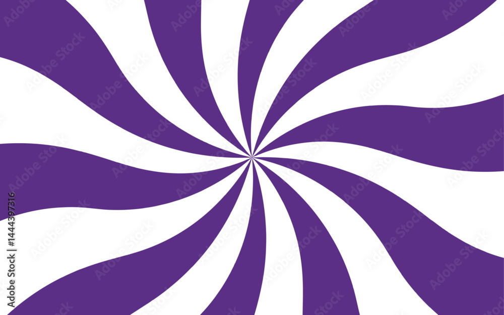 Poster Abstract hypnotic radial spiral pattern and visual illusion of motion and depth. Dynamic sense of energy, reminiscent of retro posters or optical art. Sunburst background with pattern beam rays. 