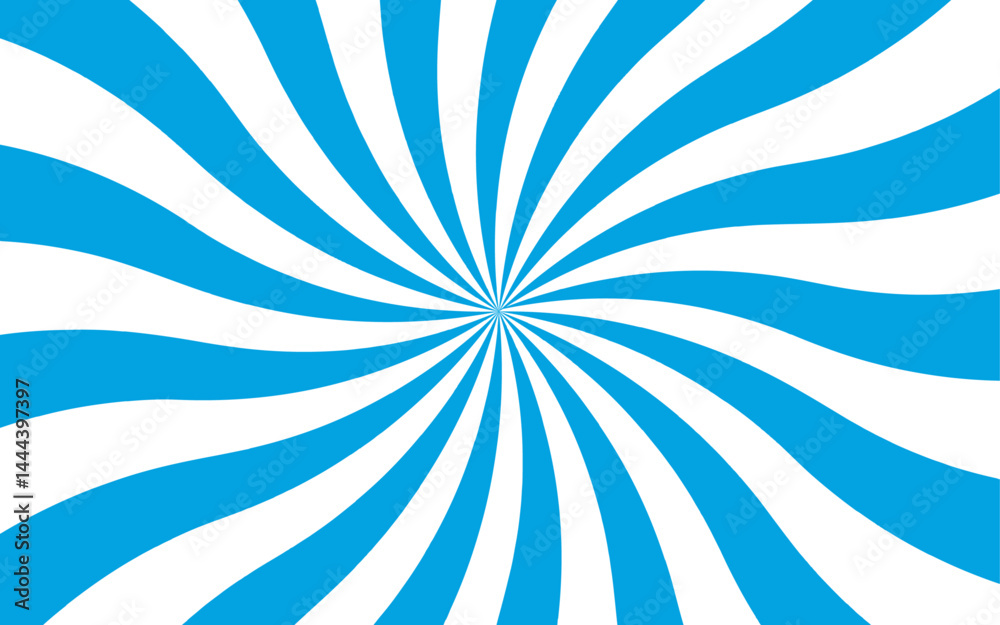 Leinwandbilder Abstract hypnotic radial spiral pattern and visual illusion of motion and depth. Dynamic sense of energy, reminiscent of retro posters or optical art. Sunburst background with pattern beam rays. 