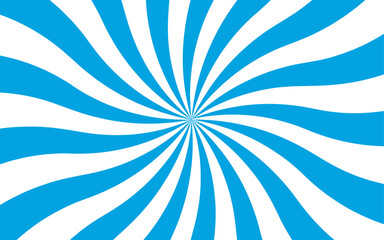 Abstract hypnotic radial spiral pattern and visual illusion of motion and depth. Dynamic sense of energy, reminiscent of retro posters or optical art. Sunburst background with pattern beam rays. 