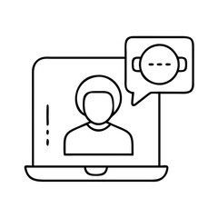 video call icon, video call line art - simple line art of video call, perfect for video call logos and icons