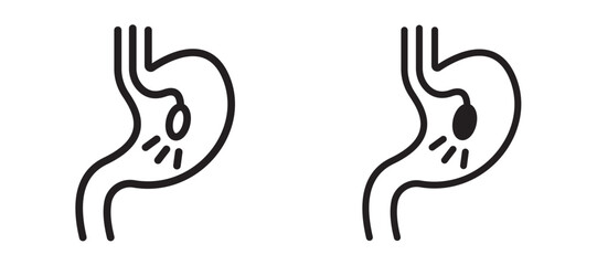 Endoscopy icon In Flat and stroke Style Vector For App, UI, Websites. Black Vector Illustration.